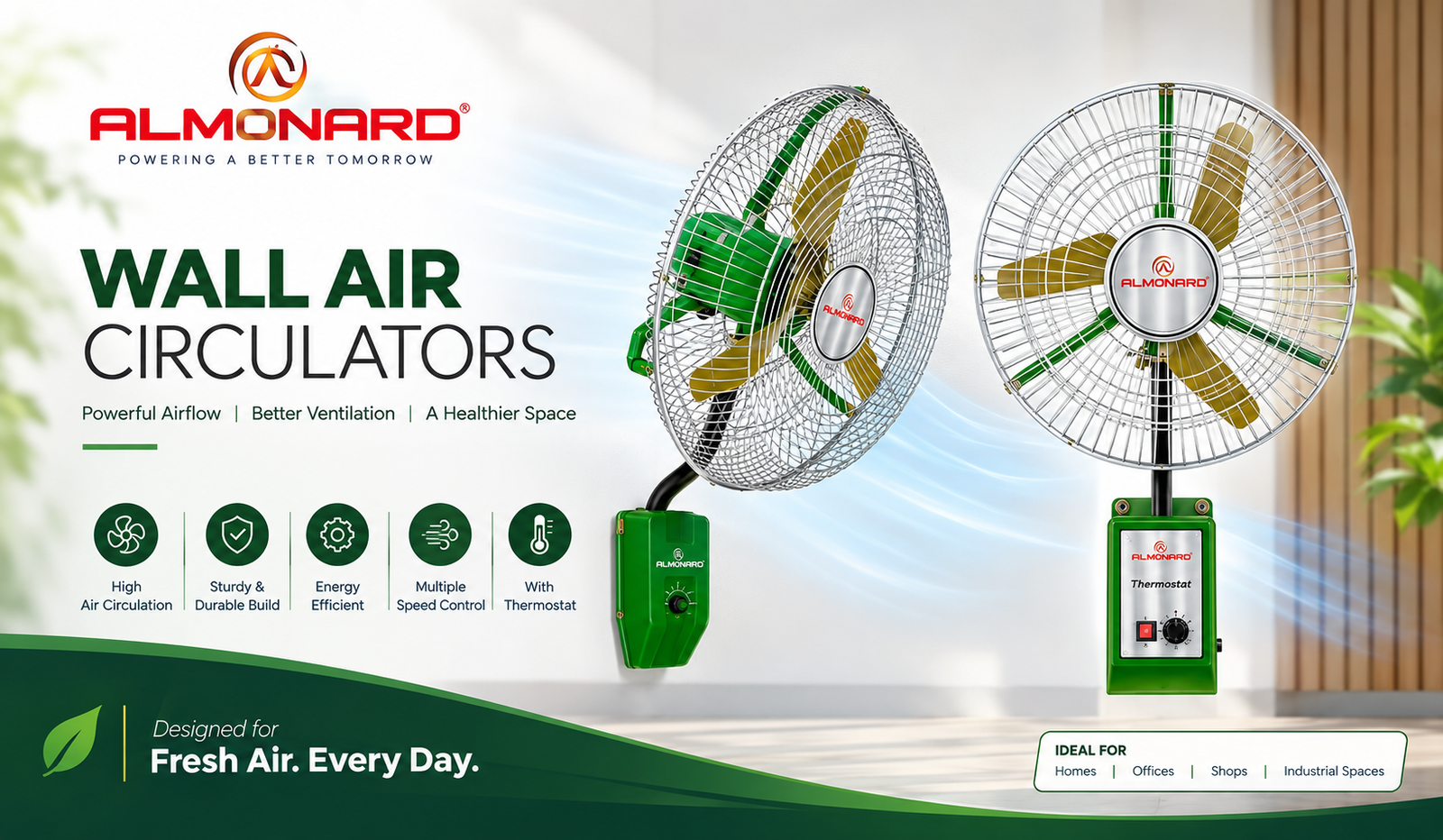 Almonard industrial wall fan heavy duty 18, 24 and 30 inch - Vapi dealer